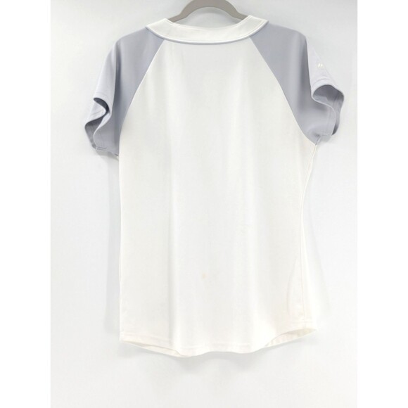 Chicago Cubs Majestic Baseball  Short Sleeve V-Neck White Gray Jersey Size Large - Picture 2 of 13